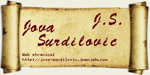 Jova Šurdilović vizit kartica
